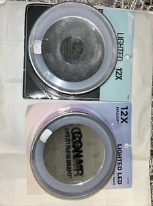 New Conair LIGHTED & 12X Magnifying LED Suction Mirror #41950 2 Pc - Picture 1 of 2