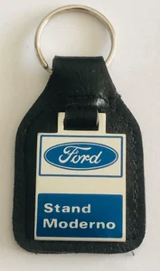 Vintage Collectible Advertising FORD Stand Black Leather metal Keychain Keyring - Picture 1 of 4