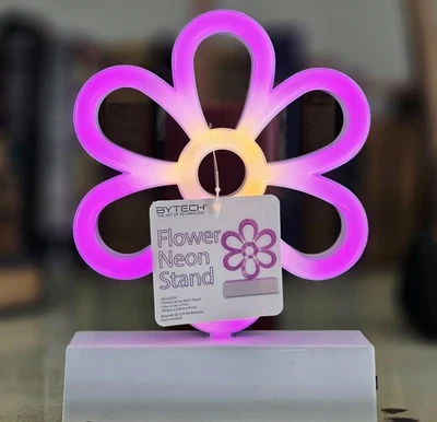 Bytech Flower Neon Stand Battery Operated (AA Included) Neon Light New With Tags - Image 1 of 4