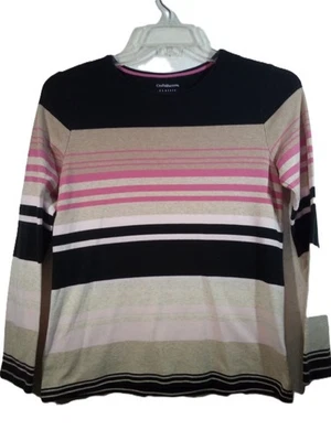 Camiseta Croft & Barrow Clásica Mujer M Multicolor Tejido Rayas Cuello Redondo Manga Larga Foto 1 de 4