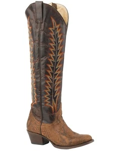 Stetson Women's Miley Python Western Boot - Round Toe - 12-021-9107-4015 BR - Picture 1 of 4