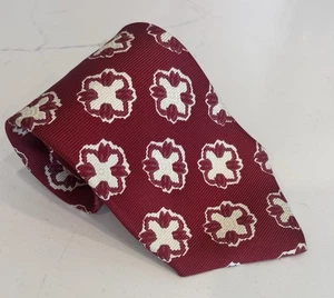 Cravatta geometrica Abercrombie & Fitch Gentlemen's Clothiers cotone rosso - Foto 1 di 4