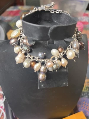 Brazalete Cha-Cha de perlas multicolores de agua dulce con plata de ley talla 7,5 pulgadas Foto 1 de 4