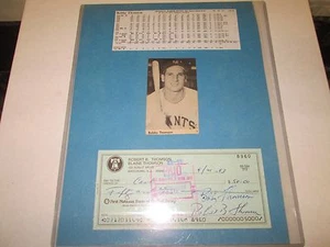 Bobby Thomson New York Giants Personal Hand signed Check w/COA - Picture 1 of 2
