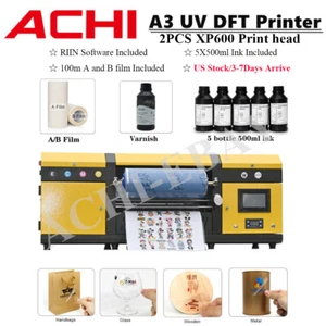 2 in 1 A3 UV DTF Sticker Printer 2*XP600 Heas For Varnish Transfer Sticker US - Picture 1 of 12