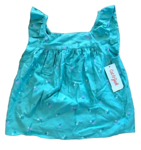 Cat & Jack Girls Teal Floral Sleeveless Top Size 8 (A1) - Picture 1 of 2