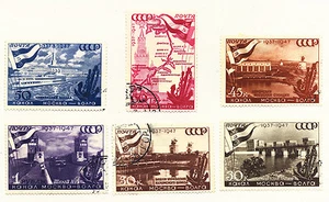 Russia 1947 1147-1152 Russian Moscow Volga Canal Set  - Picture 1 of 1