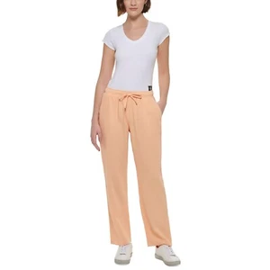 Calvin Klein Women's Cotton Crepe Drawstring-Waist Pants Cosmos B4HP - Picture 1 of 16