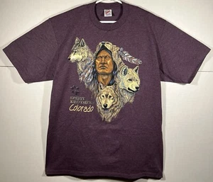 Camiseta De Colección Años 90 Spirit Brothers Colorado Nativo Indio Tribal Lobo Talla Grande - Imagen 1 de 10