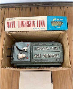 Vintage Anti-Aircraft Tank Tin Toy ME 756 RARE Old China Toys - Picture 1 of 5