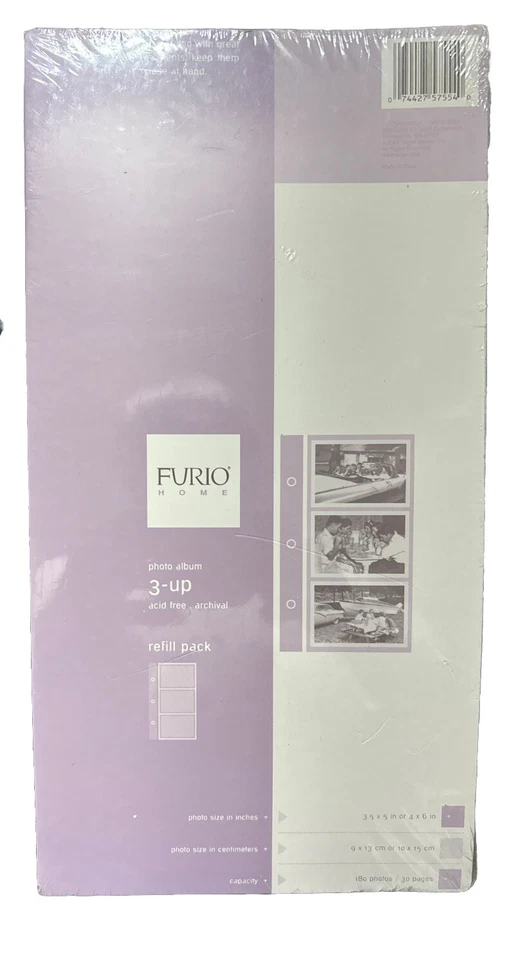 Álbum de fotos Furio Home paquete de recarga de 3 unidades sin ácido archivo 180 fotos 30 páginas Foto 1 de 3