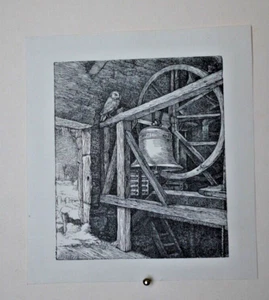 Original 1857 Wood Engraving THE BELFRY, Dalziel Brothers after Millais. - Picture 1 of 3