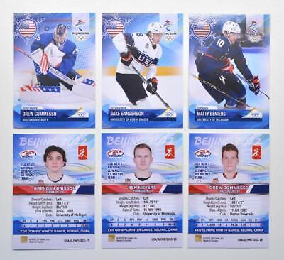2022 BY Cards Beijing Olympics Ice Hockey Team USA Pick A Player Card • 1.99$