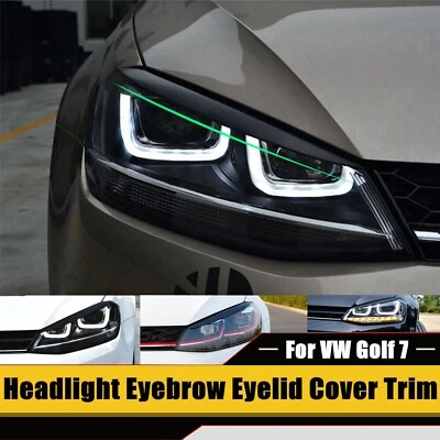 Glossy Black Headlight Eyelid Eyebrow Cover Decoration For VW Golf 7 GTI Golf R - Image 1 of 4