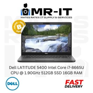 Dell LATITUDE 5400 Intel Core i7-8665U CPU @ 1.90GHz 512GB SSD 16GB RAM B Grade - Picture 1 of 1
