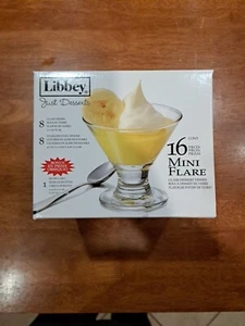 Libbey Just Desserts Mini Flare Glass With Miniature Stainless Steel Spoons - Picture 1 of 7