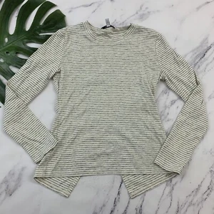 Camiseta Derek Lam 10 Crosby para mujer a rayas talla XS negra crema espalda cruzada - Imagen 1 de 12