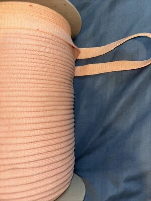 New Pink Flat Cotton Drawstring Tape Cord 15mm 5/8” X 100 Yard Spool Hoody NOS - Image 1 of 4