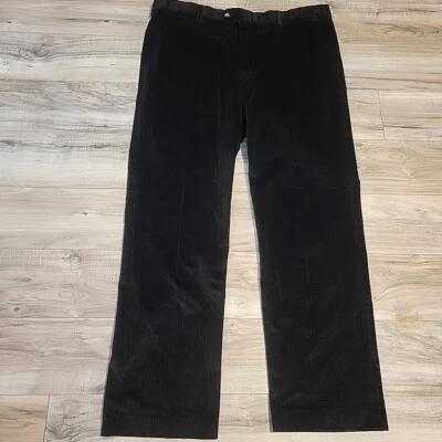 Berle Pants Mens 40 Regular Black Corduroy Straight Leg Trousers - Image 1 of 4