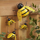 4pcs Metal Bumble Bees Decor Garden Yard Ornaments Wall Hanging Bee Decor