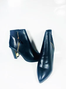Women's Moshi-B Metallic Heel Ankle Boots, Black, 9W - Picture 1 of 5