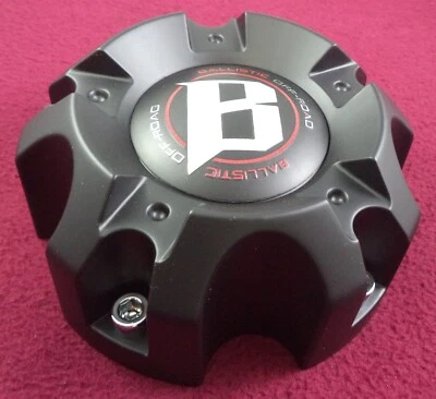 Ballistic Wheels Flat Black Custom Wheel Center Cap # CAP-WX03-135/139.7-5H - Image 1 of 3