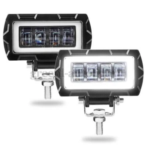 Barra de luz de trabajo LED de 2 piezas de 4 pulgadas conducción DRL Halo camión todoterreno SUV ATV motocicleta - Imagen 1 de 11