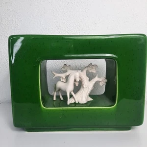 Howard Pierce California USA Pottery Vase Bisque Horse Center #P-500 MCM Vintage - Picture 1 of 12