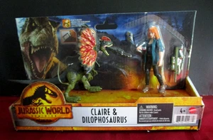 2021 Jurassic Park Jurassic World Dominion Claire & Dilophosaurus By Mattel - Picture 1 of 2
