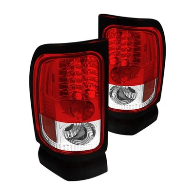 For Dodge Ram 2500 94-02 Driver & Passenger Side Chrome/Red LED Tail Lights Foto 1 de 4