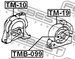 FEBEST 1991-2002 Toyota Corolla Front Engine Mount Bushing TMB-099 - Image 1 of 2