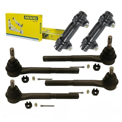 NEW PREMIUM MOOG Front Inner Outer Tie Rod End Sleeve 6pc Set Kit - Image 1 of 4