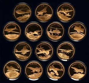 Israel - Aviones aviones que hicieron historia conjunto completo de 14 medallas de bronce  - Imagen 1 de 10