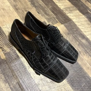 ¡BONITO! $1000+ MEZLAN PLATINUM Botas de Cocodrilo Genuinas Mocasines Zapatos de Vestir 10.5 - Imagen 1 de 8