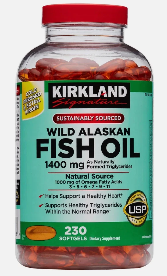 Kirkland Signature Wild Alaskan Fish Oil 1400 mg., 230 cápsulas blandas Foto 1 de 1