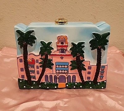 Rare Signed  Limited Edition Timmy Woods "Pink Hotel" Handcrafted Purse 44/100 - Image 1 of 4