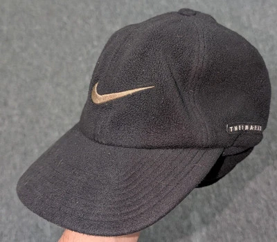 Gorra de colección Nike negra ajuste térmico polar orejera para hombre correr Swoosh logotipo Foto 1 de 4