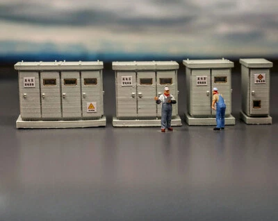 HO Scale Diorama Power Equipment Model Substation Electric Cabinet Building Toy - Image 1 of 4