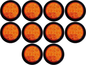 2.5" Round 13 LED Red/Amber Light Truck Trailer Side Marker Clearance Grommet - Picture 1 of 40