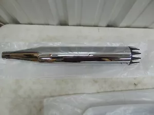RCX Chrome 4" Slip-on Excalibur Eclipse Black End Cap 17-23 FLHT LEFT SIDE ONLY - Picture 1 of 8