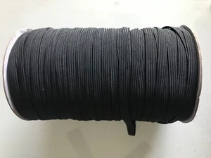 USA SELLER 200 Yards 1/4” (6mm) Flat Black Elastic Trim - Picture 1 of 1
