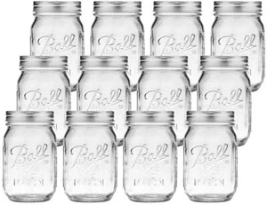 Mason Jars with Airtight Lids – 480ml Glass Spice & Canning Storage Bottles (12p - Picture 1 of 10