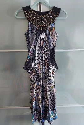 BNWT £995 Matthew Williamson silk jersey mosaic print beaded dress UK 8 6 XS - Image 1 of 4