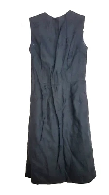 Black Wiggle Pencil Dress Size Small Embroidered Floral Sleeveless Vintage 1960s Foto 1 de 4