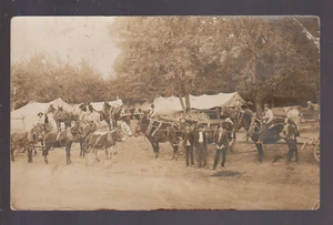 Marvell ARKANSAS RPPC 1908 LOGGING CAMP Wagons Logs TEAMSTERS Lumberjacks Posing - Picture 1 of 4