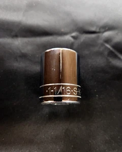 QTY 1 NEW SK 40134 CHROME 1-1/16" STANDARD 1/2" DR 12PT DEEP SOCKET USA MADE NOS - Picture 1 of 4