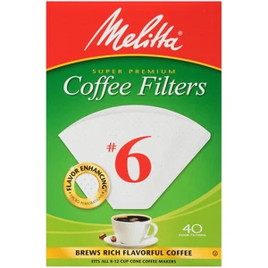 #6 Cone Coffee Filters, White, 40 Count (Pack of 12) 480 Total Filters Count - P - Picture 1 of 7
