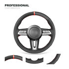 DIY Custom Interior Black Suede Car Steering Wheel Cover Wrap For Mazda 3 Axela