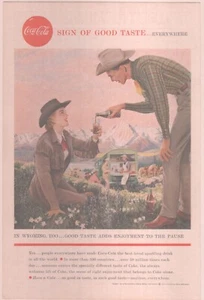Vintage Original 1958 Coke Ad - Sign of Good Taste in Wyoming too, 6 3/4 x 9 3/4 - Picture 1 of 2