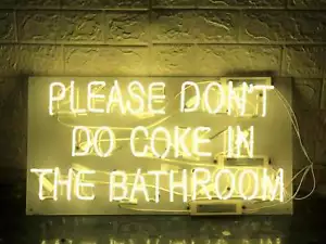 Please Don't Do The Cook In The Bathroom Neon Sign Light Room Wall Decor 24"x24" - Picture 1 of 19